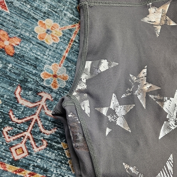 Aerie Gray Metallic Star Leggings Small - Picture 4 of 5